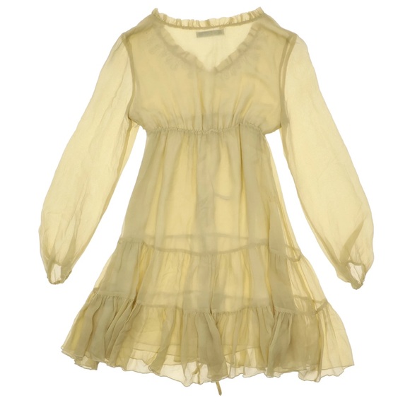 Vintage Chloé Cream Long Sleeve Silk Dress - Picture 2 of 2